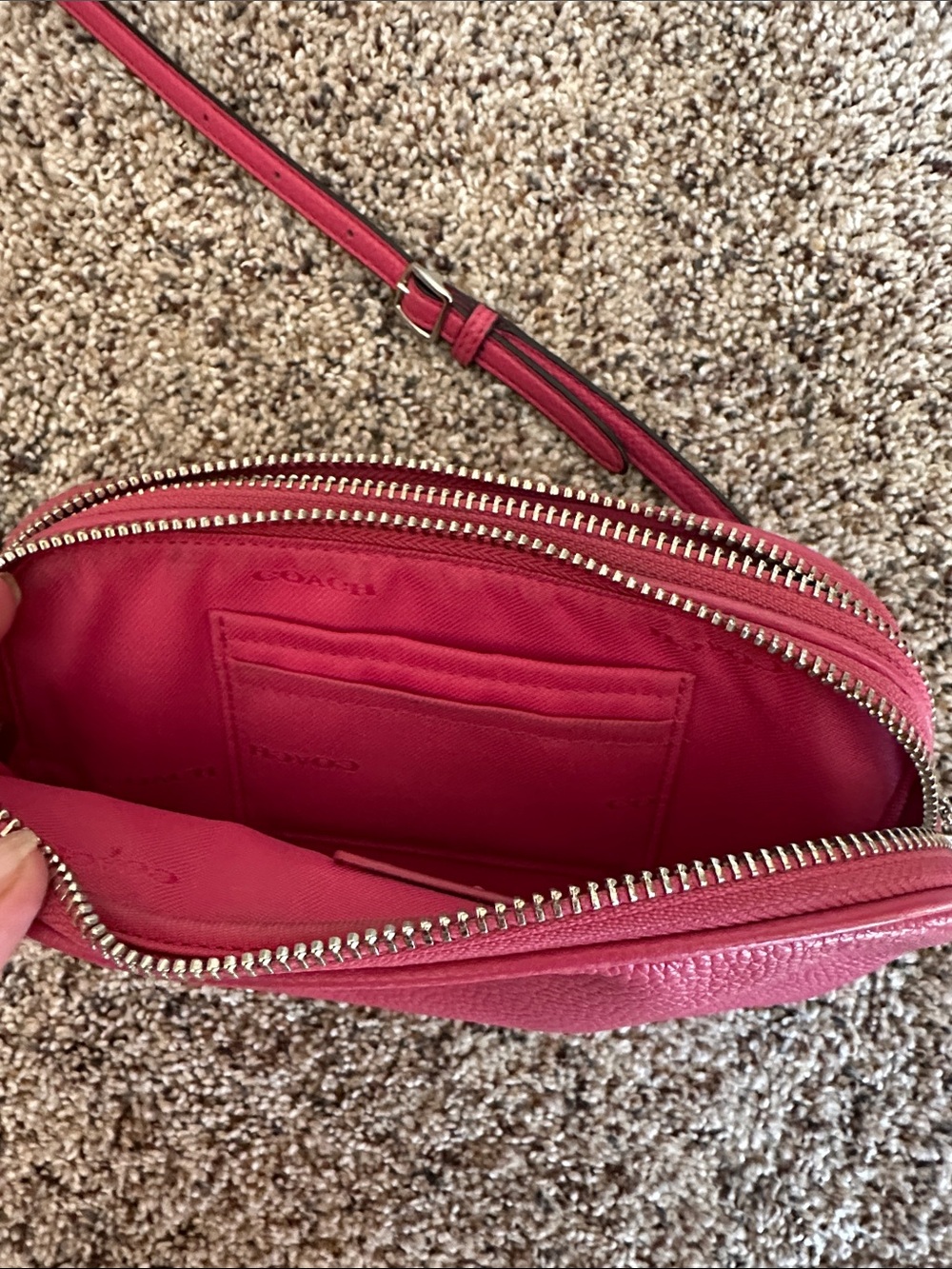 Coach Pink Pebbled Leather Crossbody Bag - Picture 4 of 7